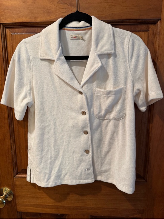 Faherty Tops - Faherty ‘Surfs Up Top’ - White Terry Short Sleeve Shirt - Never Worn